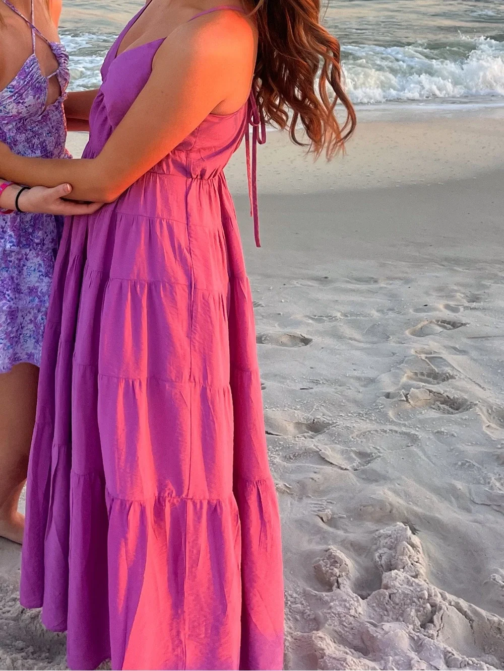 Abercrombie & Fitch Purple Tiered Maxi Dress